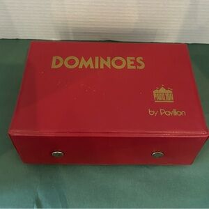 Vintage Pavilion Red Dominoes Set - still in plastic